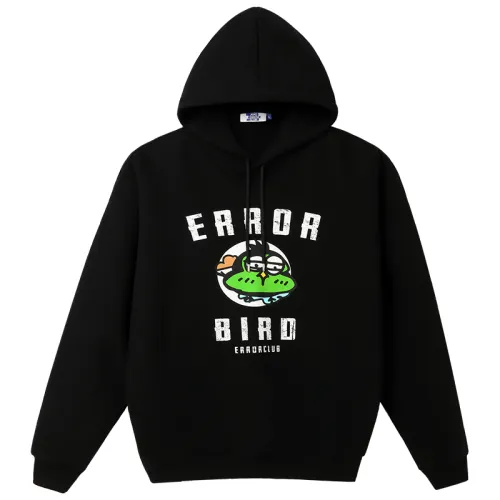 MIND ERROR Sweatshirts Unisex Black Hooded Thickened