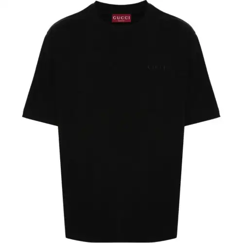 GUCCI Logo embroidered Cotton T shirt