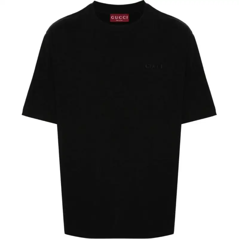 GUCCI Logo embroidered Cotton T shirt
