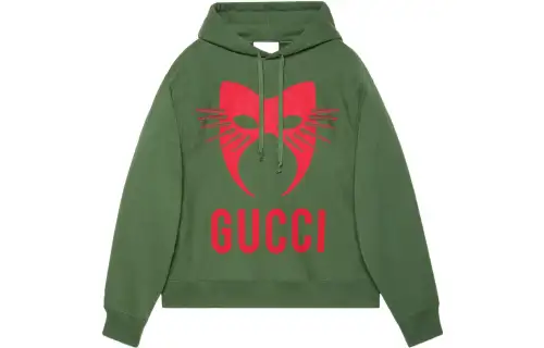 GUCCI Sweatshirts Men's Green Hooded Moderate