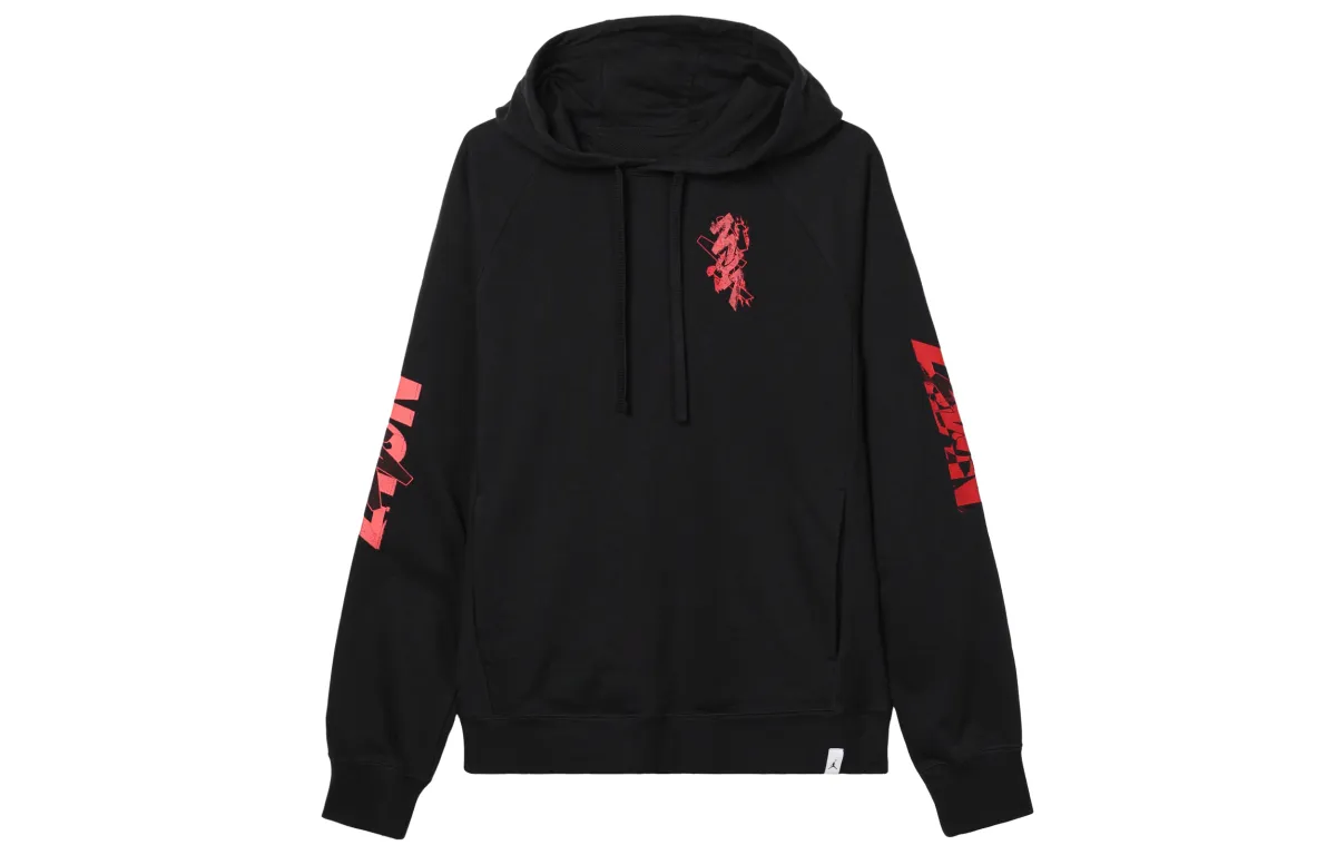 Jordan Sweatshirts Men's Black Hooded Moderate Straight Fit