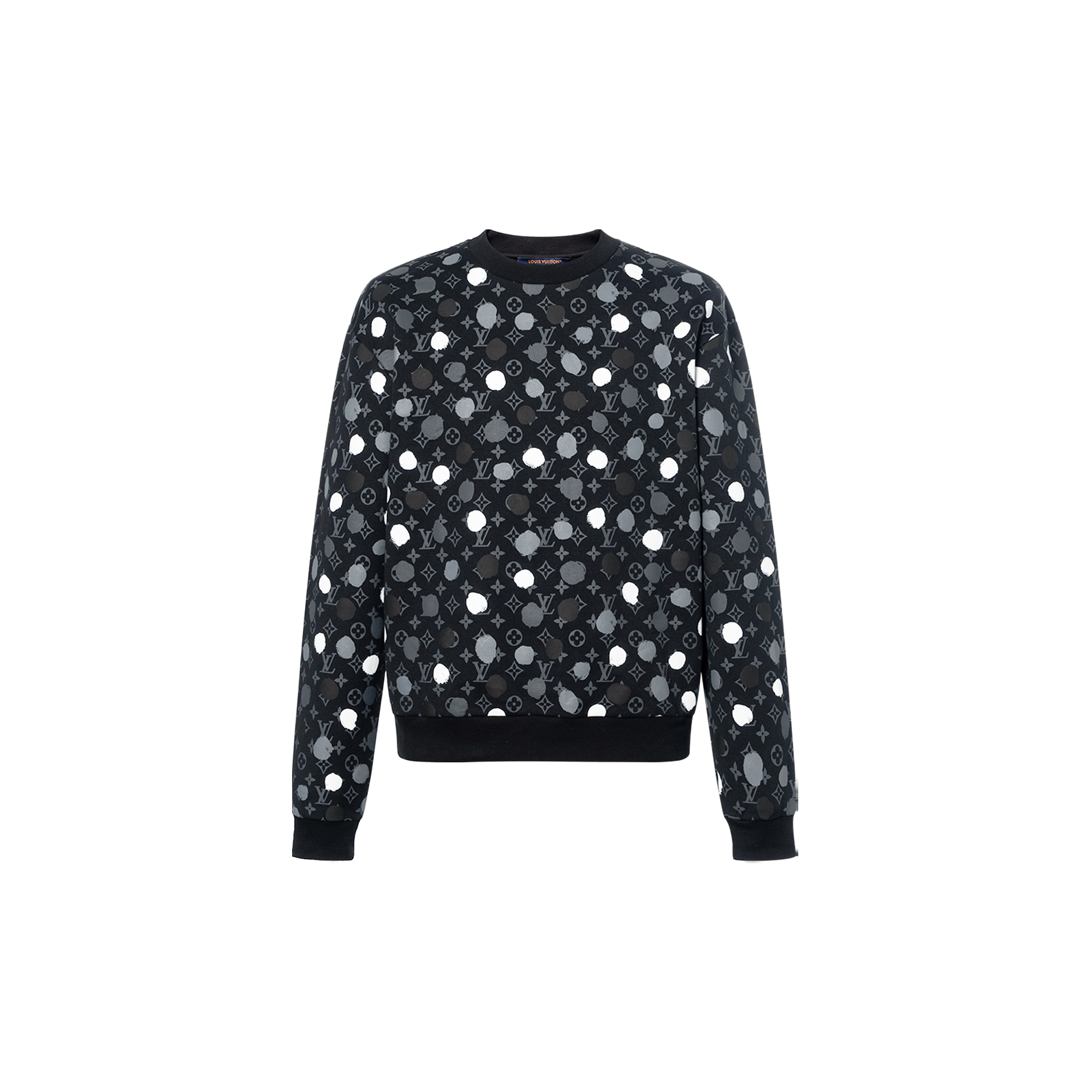 Мужской свитшот Louis Vuitton x Yayoi Kusama с принтом (черный)