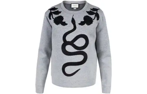 GUCCI Sweatshirts Men's Gray Crew Neck Moderate Other