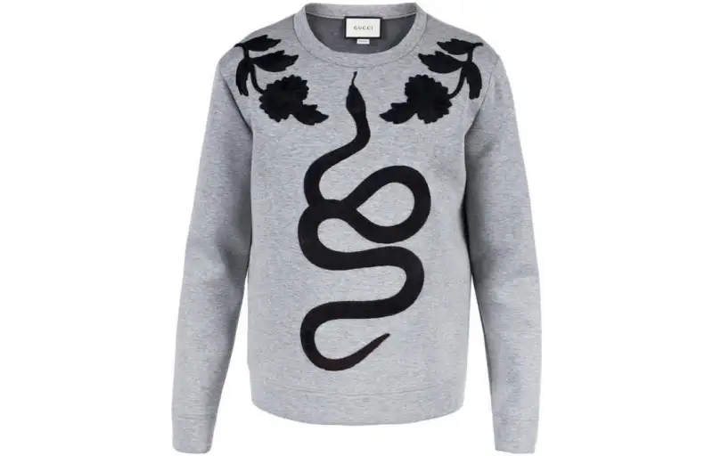 GUCCI Sweatshirts Men's Gray Crew Neck Moderate Other