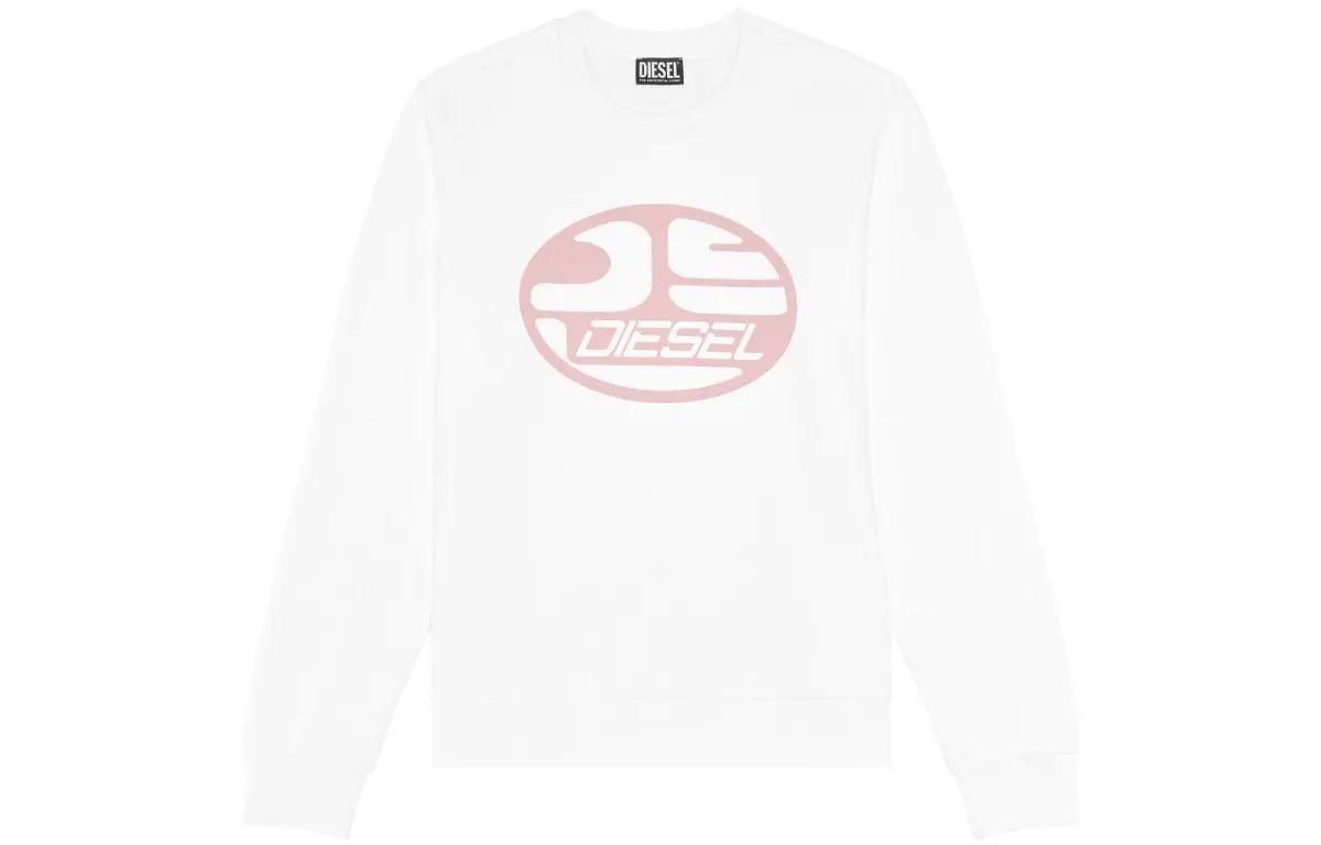 DIESEL Sweatshirts Men's White Crew Neck Moderate Regular
