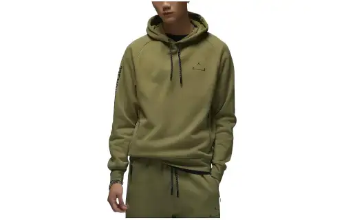 Jordan Sweatshirts Men's Olive Green Hooded Moderate Regular