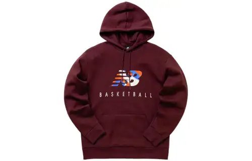 New Balance Hoops Classics Sweatshirts Men's Red Hooded Moderate Regular