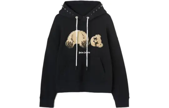 PALM ANGELS PA Punk Bear Hoodie Black/Brown