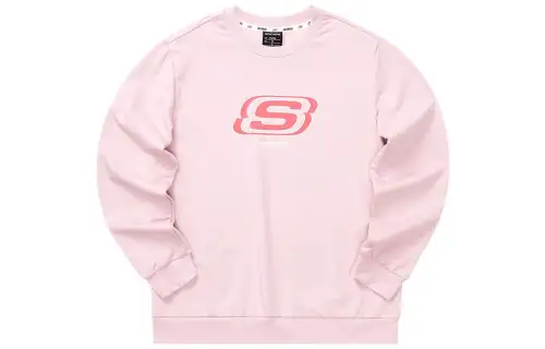Skechers Colorful Sweatshirts Unisex Cheese Peach Crew Neck Thickened Regular