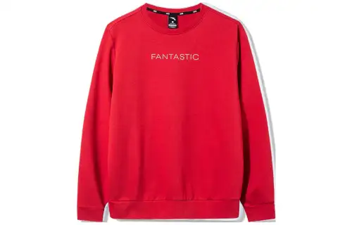 ANTA Life Collection Sweatshirts Men's Maple Leaf Red Crew Neck Moderate Regular