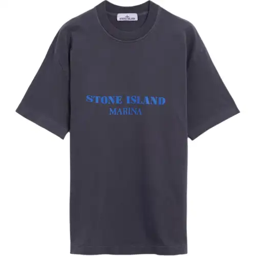 STONE ISLAND Logo Printed Crewneck T Shirt