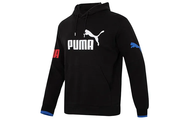 PUMA Sweatshirts Men's Black Hooded Moderate Straight Fit