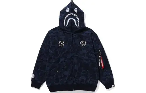 Bape X Alpha Industries Shark Full Zip Hoodie