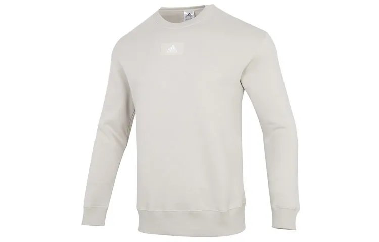 Adidas Sweatshirts Men's Khaki Crew Neck Moderate Straight Fit