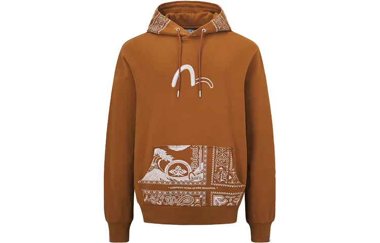 EVISU Sweatshirts Men's Coffee Hooded Moderate