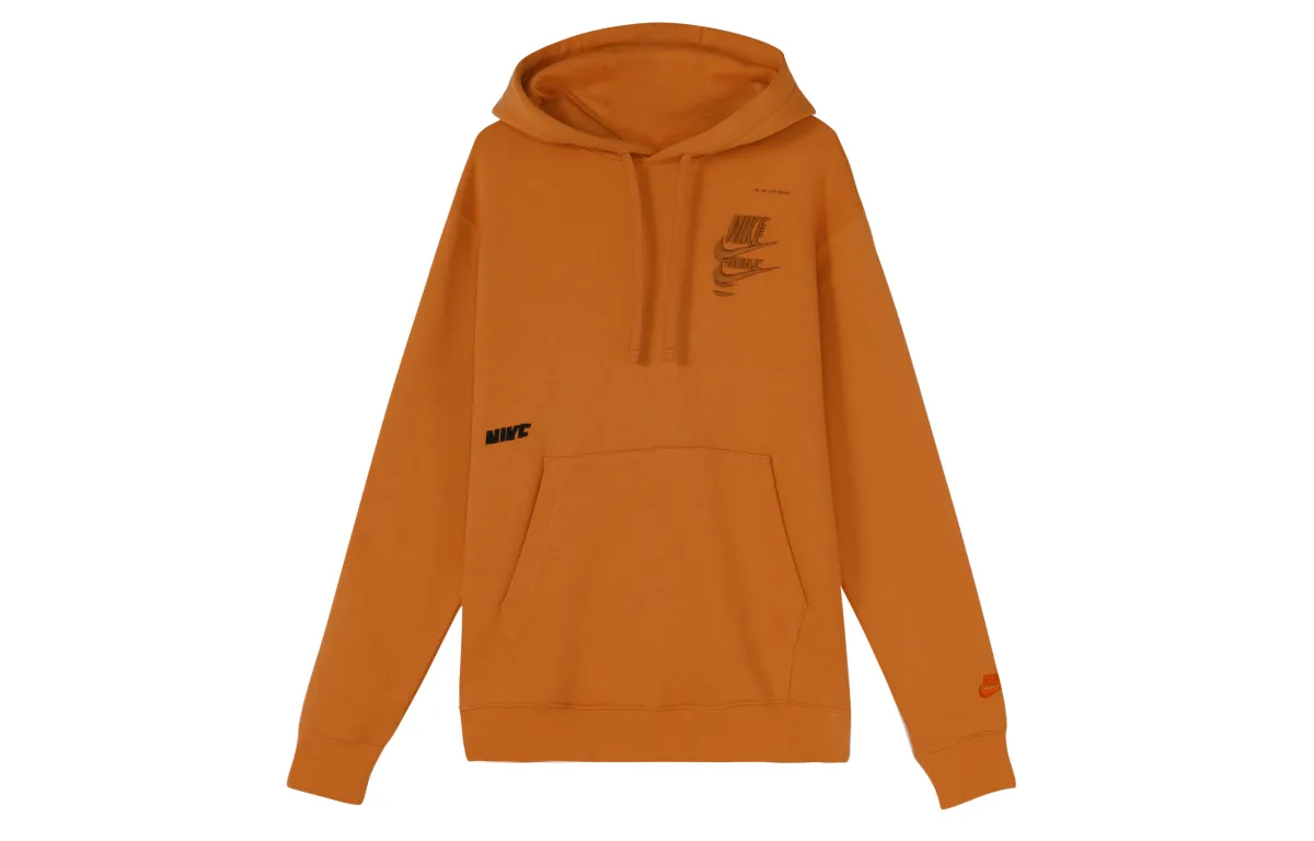 Nike Sweatshirts Men's Orange Hooded Moderate Regular