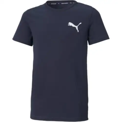 PUMA T Shirts Unisex Dark Blue Crew Neck Moderate Straight Fit