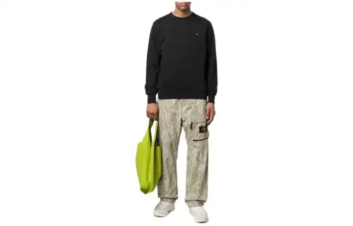 STONE ISLAND Sweatshirts Men's Black Crew Neck Moderate Regular