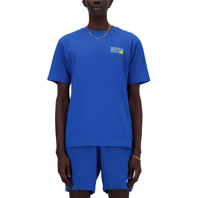 New Balance Athletics Premium T Shirt Men's Blue Oasis
