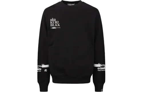 EVISU Sweatshirts Men's Black Crew Neck Moderate