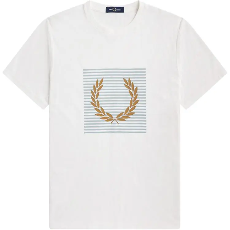 FRED PERRY Logo flocked Cotton T shirt