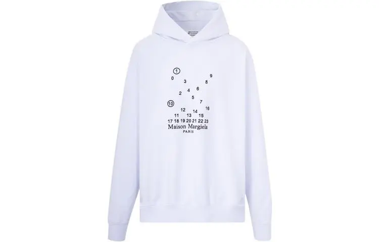 Maison Margiela Logo Printed Long Sleeved Hoodie