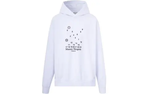 Maison Margiela Logo Printed Long Sleeved Hoodie