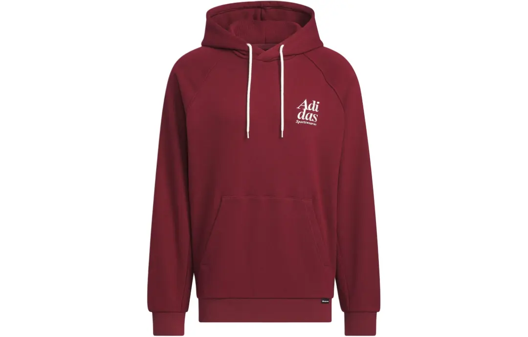 Adidas Small Logo Waffle Hoodie Sweatshirt Men's Dark Red