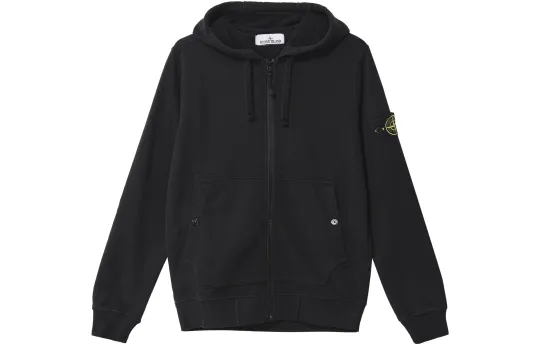 STONE ISLAND Logo Patch Zip Up Hoodie