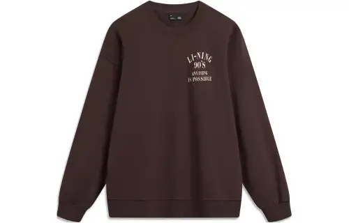 Li Ning Weekend Youth Sweatshirt Unisex Charcoal Coffee Umber