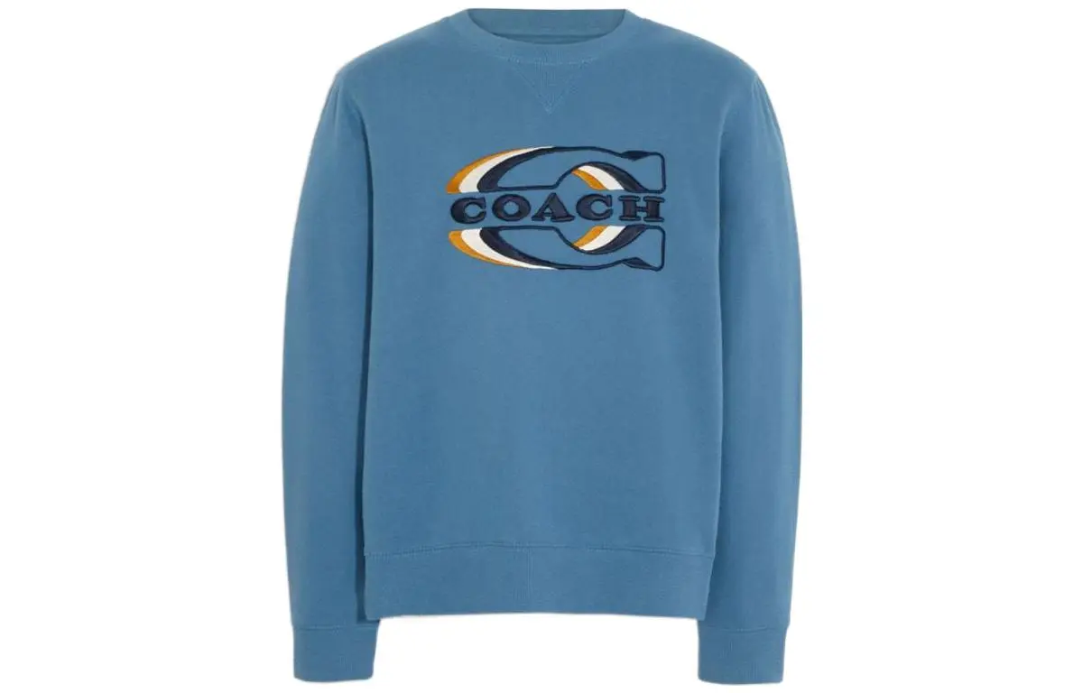 COACH Sweatshirts Men's Blue Crew Neck Moderate Straight Fit