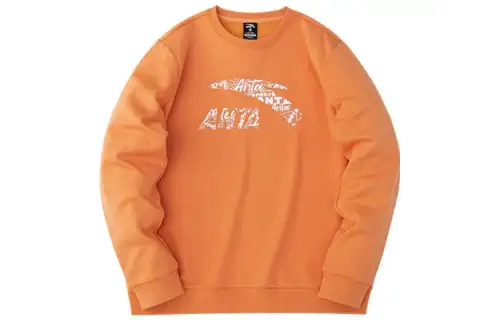 ANTA Life Collection Sweatshirts Men's Orange Crew Neck Thickened Regular