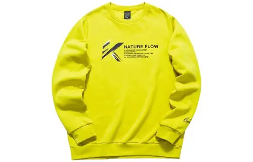 ANTA Basketball Collection Sweatshirts Men's Yellow Crew Neck Moderate Regular