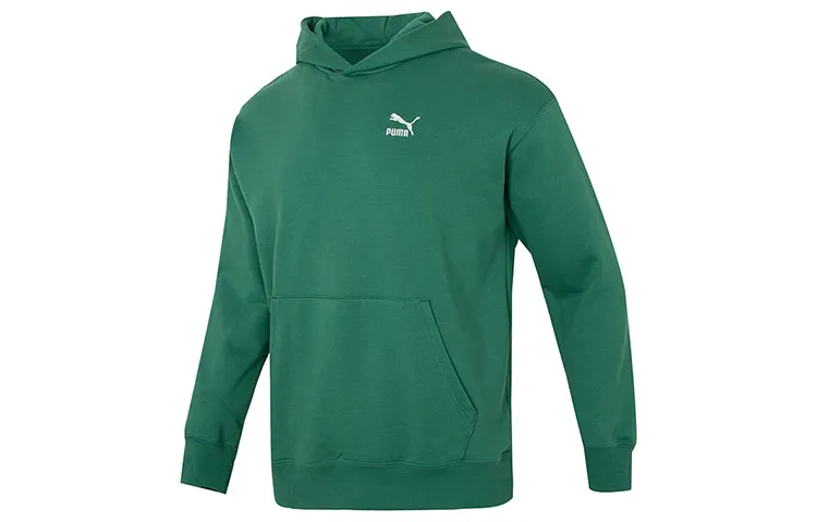 PUMA Sweatshirts Men's Green Hooded Moderate Regular