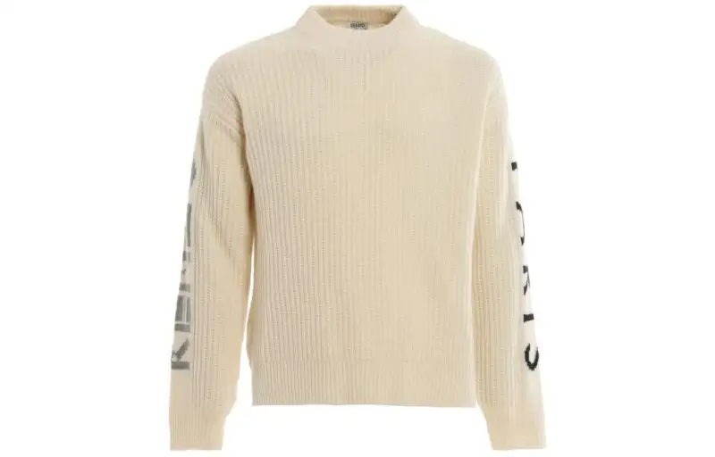 KENZO Sweaters Men's White Crew Neck Moderate Regular