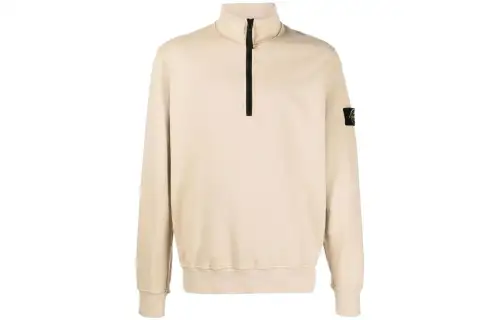 STONE ISLAND Sweatshirts Men's Beige Stand Collar Moderate Regular