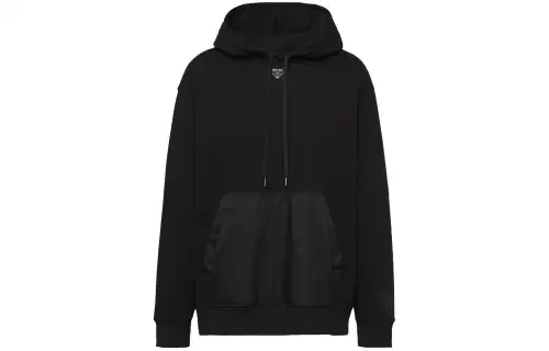 Prada triangle-logo fleece hoodie