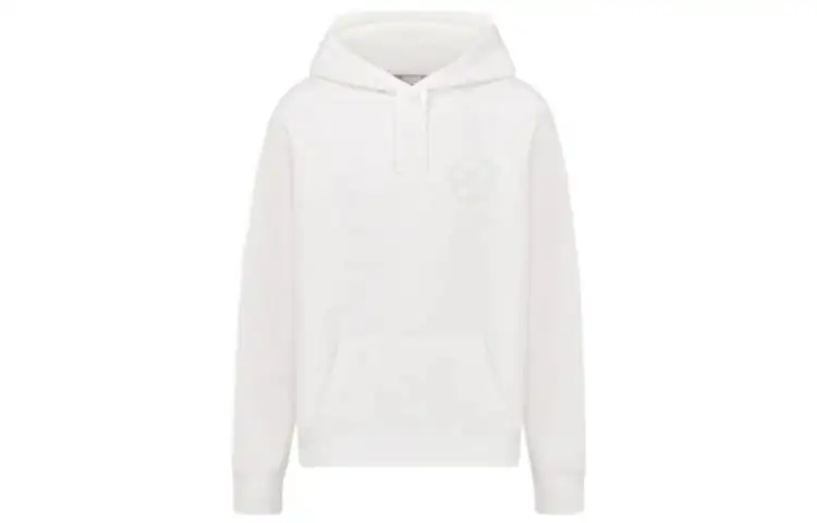 DIOR Quarterly New Products Sweatshirts Men's White Hooded Moderate Regular