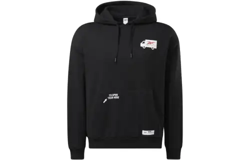 Reebok Sweatshirts Unisex Black Hooded Moderate Regular