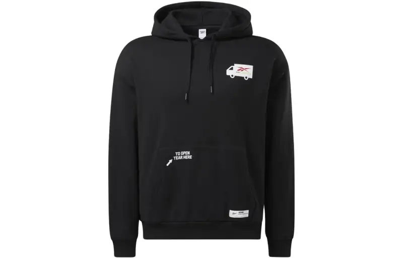 Reebok Sweatshirts Unisex Black Hooded Moderate Regular