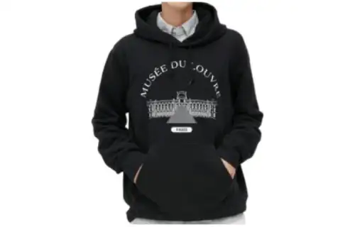 UNIQLO Sweatshirts Men's Black Hooded Moderate Regular