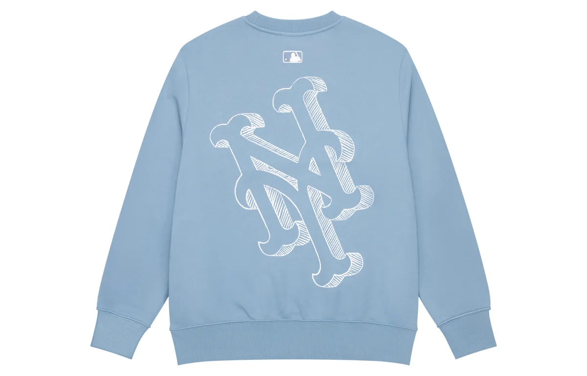 MLB Sweatshirts Unisex Sky Blue Crew Neck Moderate Regular