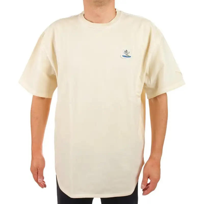 PUMA T Shirts Men's Cream White Crew Neck Moderate