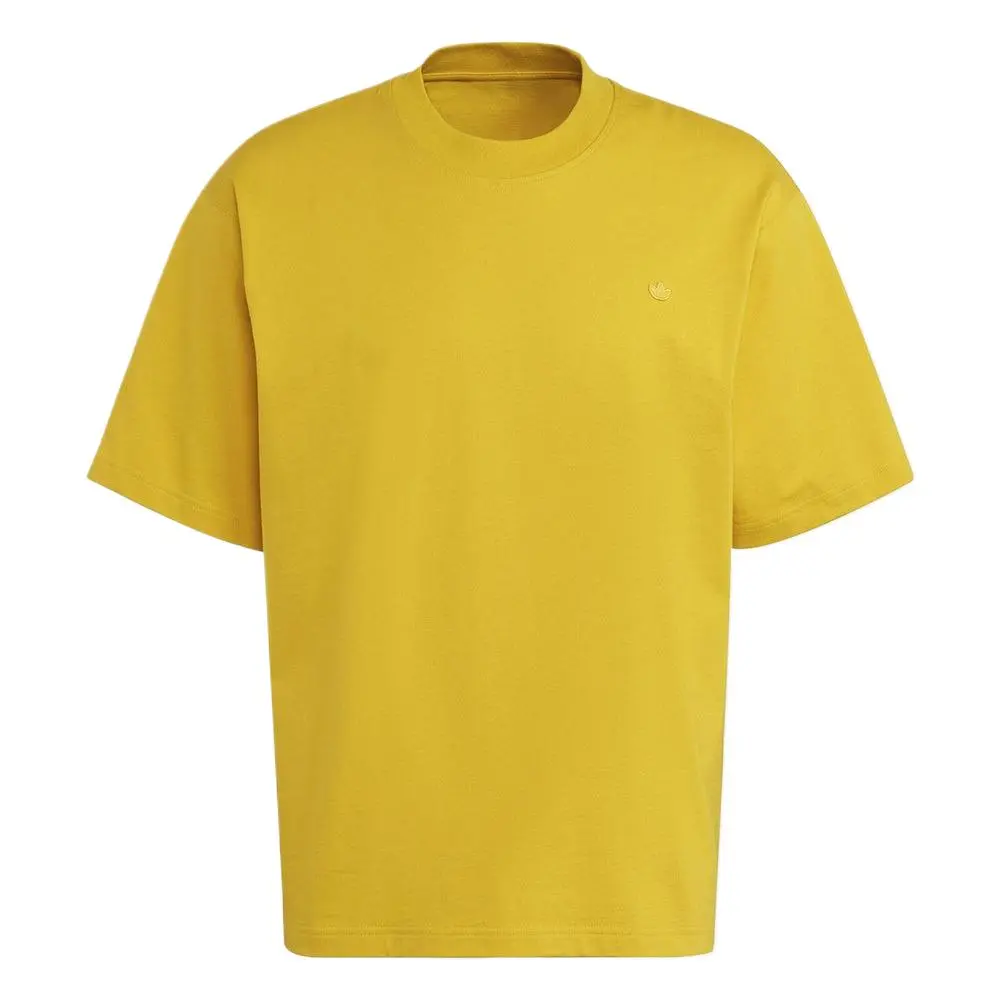 Adidas T-Shirts Unisex Yellow Crew Neck Moderate Straight Fit