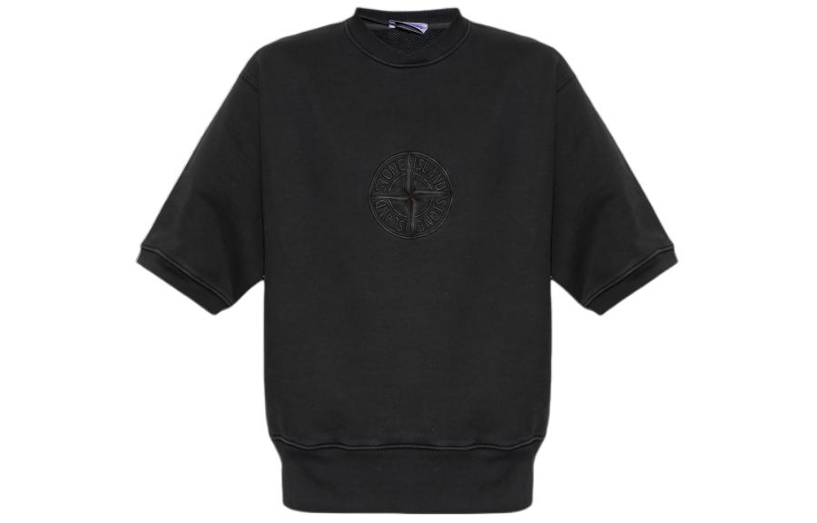 Мужское худи STONE ISLAND с принтом (черное)