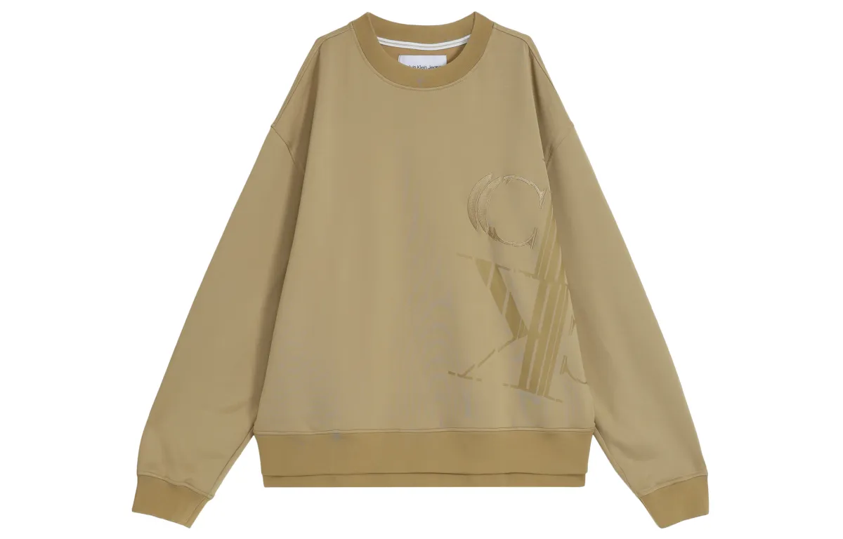 Calvin Klein Sweatshirts Men's PF2-Milk Coffee Crew Neck Moderate Regular