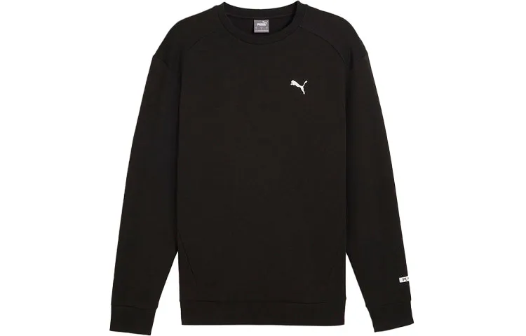 PUMA Sweatshirts Men's Black Crew Neck Moderate Straight Fit