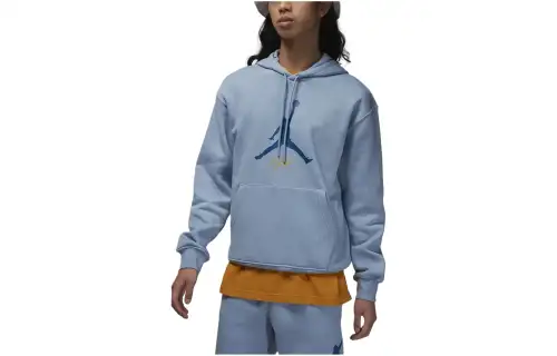 Jordan Sweatshirts Men's Blue Hooded Moderate Regular