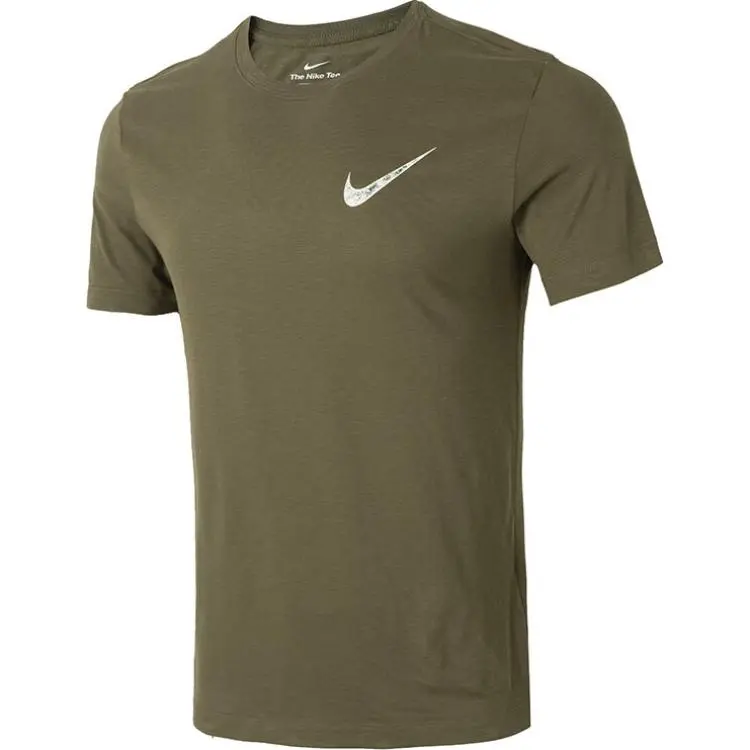 Nike T-Shirts Men's Green Crew Neck Moderate