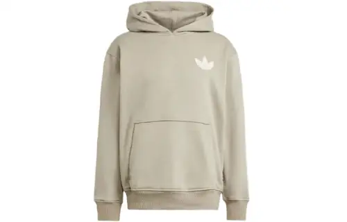 Adidas Originals PREMIUM GRAPHIC Sweatshirts Men's Pebble Silver Gray Hooded Moderate Regular
